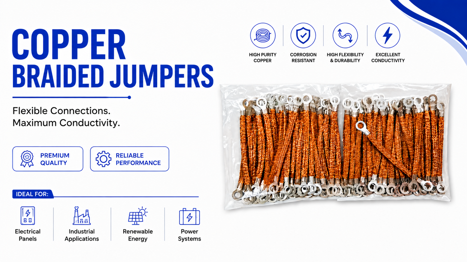 copper braided  jumpers
